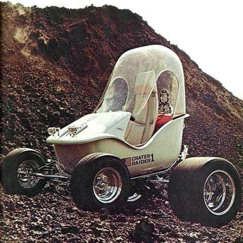 A custom hot rod-style car with an unusual body that looks like a bathtub