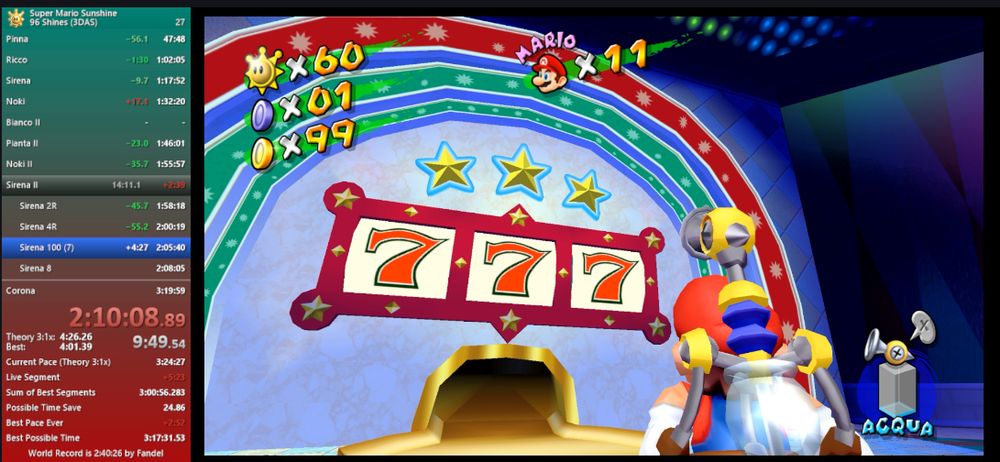 99 coins in sirena 4 100s and 4 minutes behind with no more coins to be collected