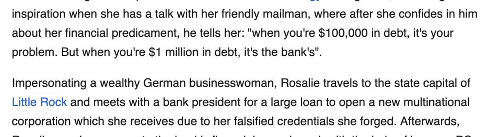 Excerpt from Wikipedia description of 1989 movie "Rosalie Goes Shopping" ( http://en.wikipedia.org/Rosalie_Goes_Shopping )