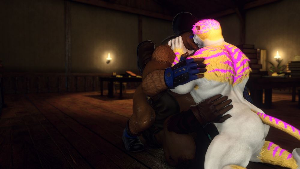 Summer and Palladium sharing Deigo; Summer has him in a reverse breeding press, and is fucking him while Palladium sits on Deigo's face. Deigo is eating Palladium's pussy while Summer and Palladium kiss.