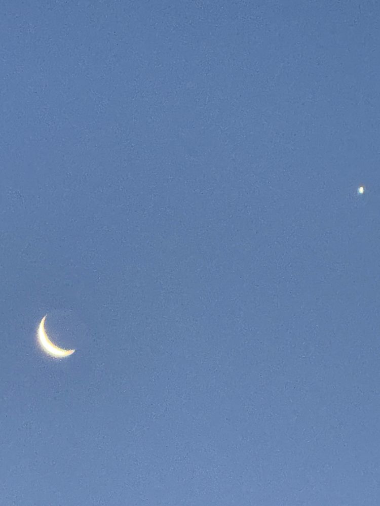 Moon and Saturn in the western sky