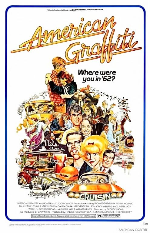 Original poster art for the 1973 movie, “American Graffiti” Directed by George Lucas