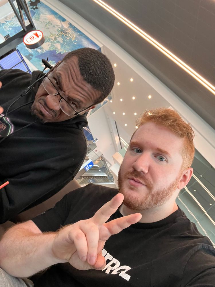 Were mean mugging and Charlotte Douglas airport bcs they bumped our flight