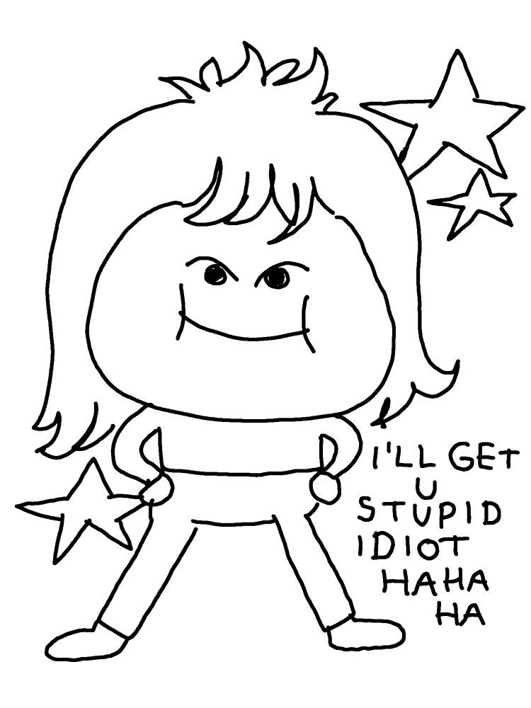 A smug individual says, "I'll get u stupid idiot hahaha"