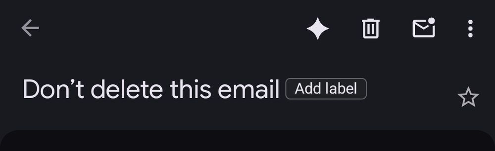 Email subject: "Don't delete this email"