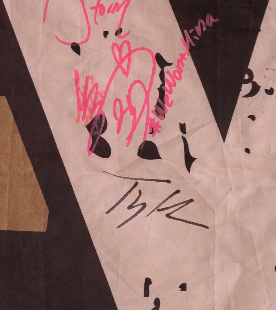 Picture of an AEW banner with Tony Khans autograph.