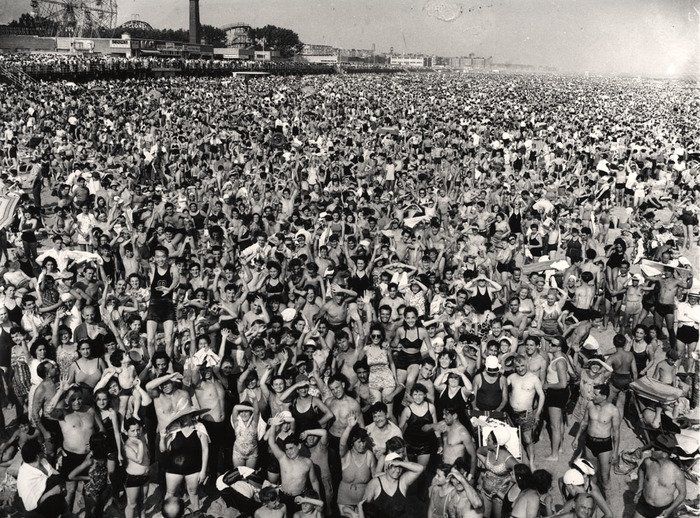 Wee Gee’s famous photo of the crowds at Coney Island on July 4th weekend in 1942.