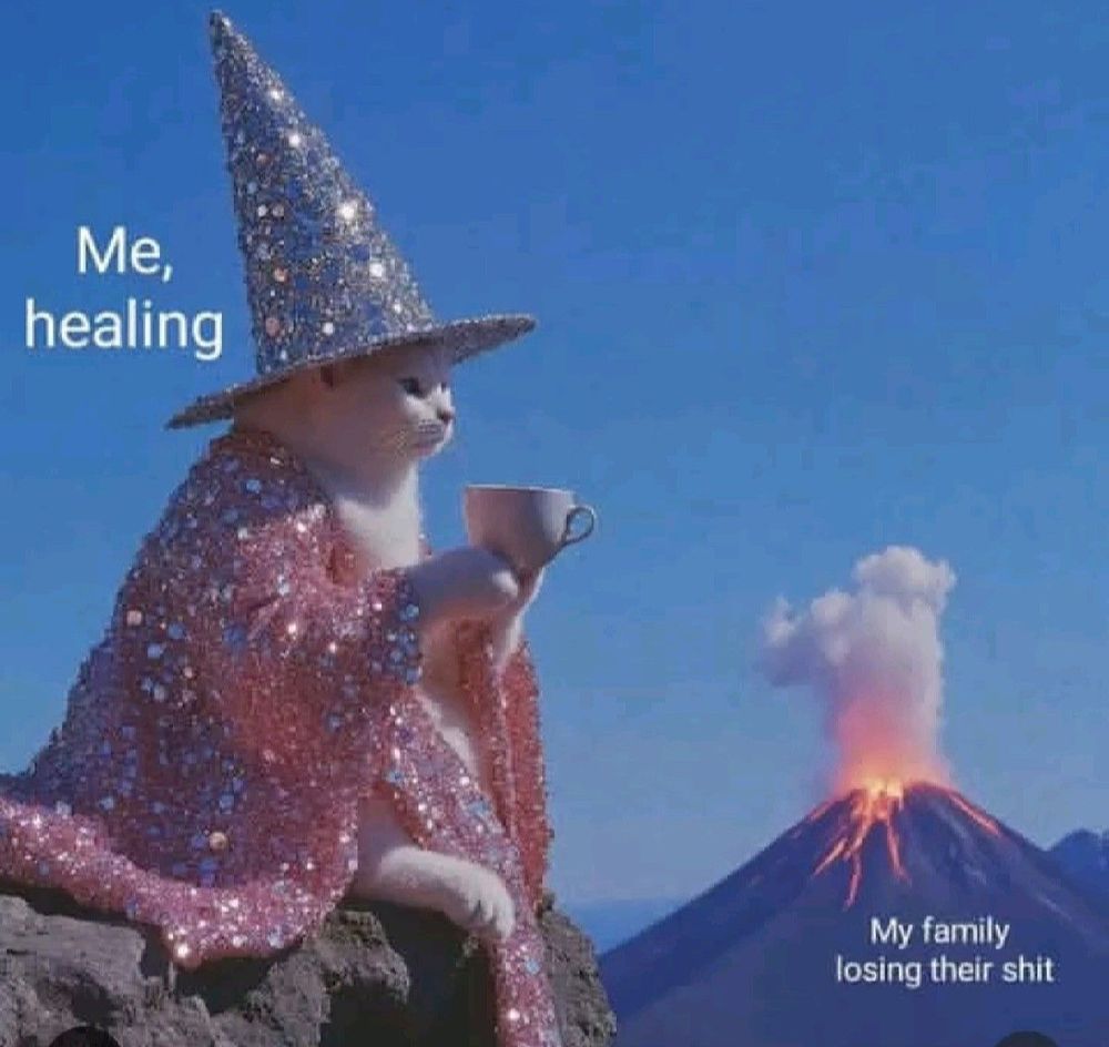 Glitter wizard Cat meme 