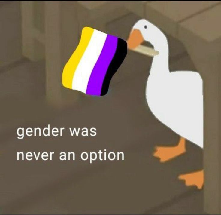Untitled goose game with non binary flag 