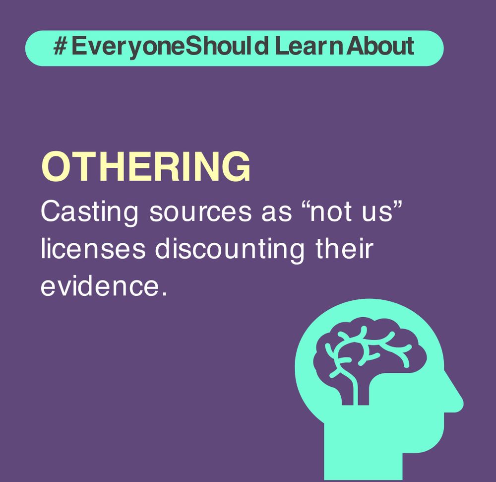 Othering: Casting sources as “not us” licenses discounting their evidence. #EveryoneShouldLearnAbout #psychology #metacognition #DecisionEducation
