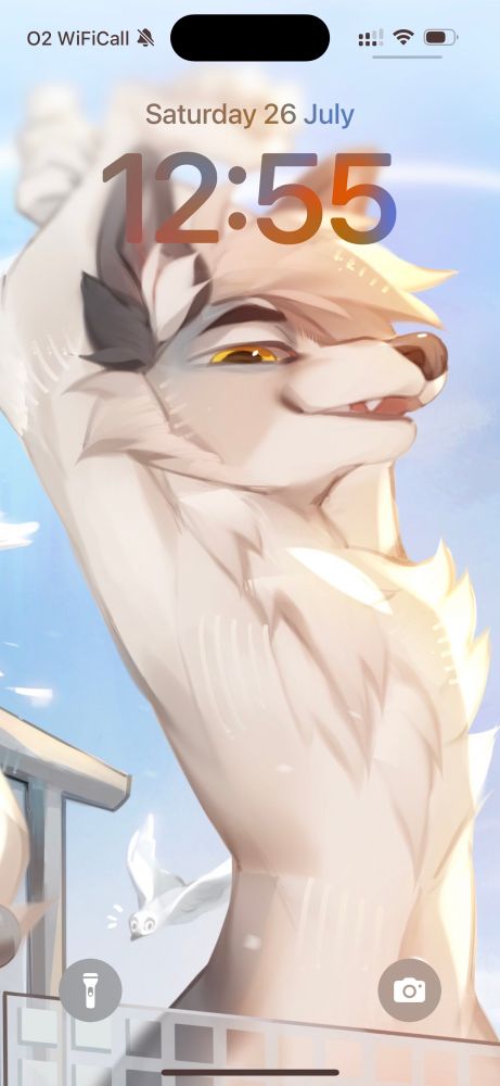 my Lock Screen with art of snowball (recently posted) very tasteful crop half body with playful expression 