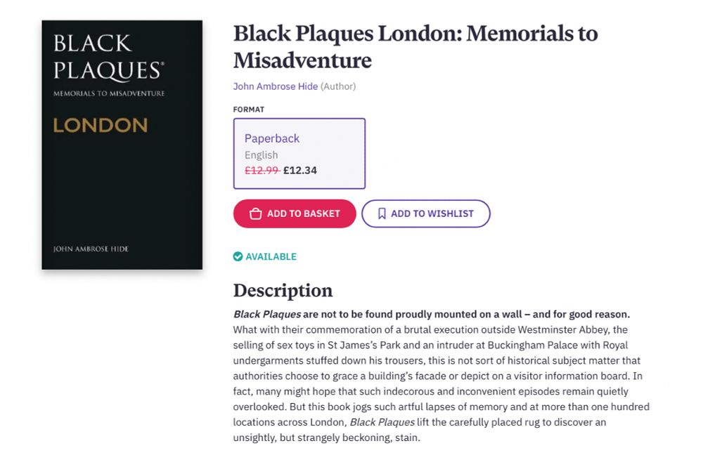Picture of Black Plaques London book for sale on bookshop.org