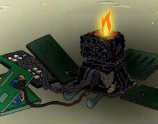 BMO from Adventure Time, dead.