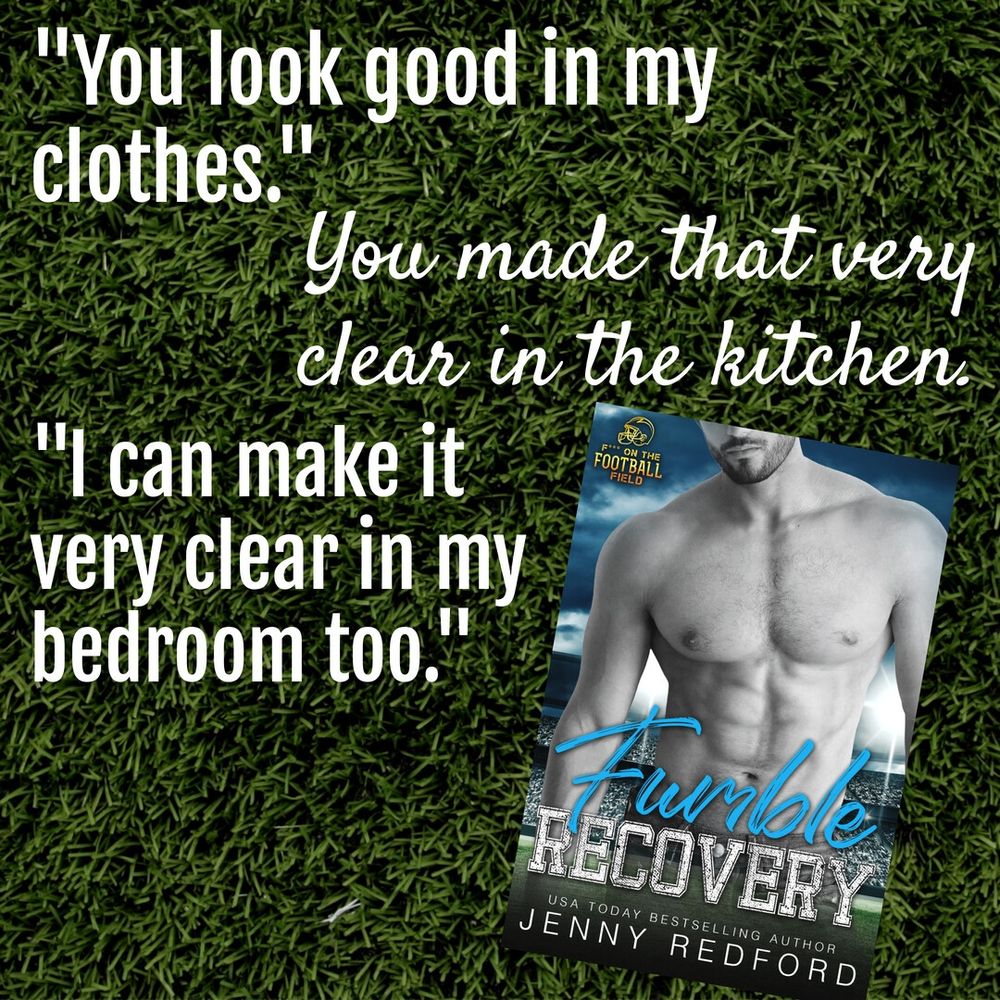 Quote from Fumble Recovery by Jenny Redford with cover of book