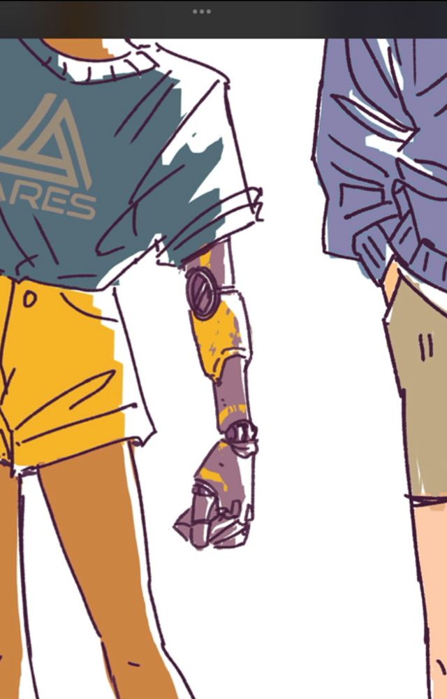 Cropped image of drawing of a robot arm, an amendment to a previously posted image where it was absent 