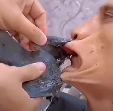 a man chooses to wax his beard off 