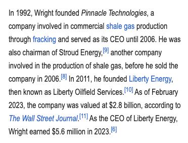 screenshot of wikipedia article paragraph "business"