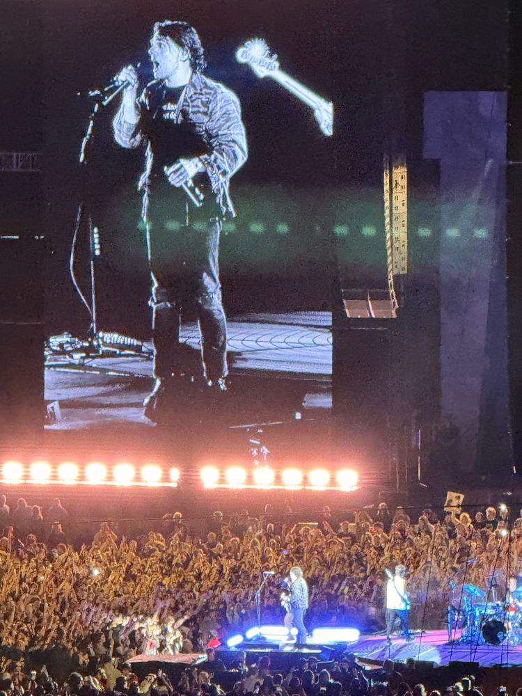 Picture of the Chicago my chemical romance concert with Gerard way on the big screen