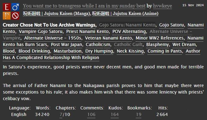In Satoru’s experience, good priests were never decent men, and good men made for terrible priests.

The arrival of Father Nanami to the Nakagawa parish proves to him that maybe there were some exceptions to his rule; it also makes him wish that there was some leniency with priests' celibacy vow.