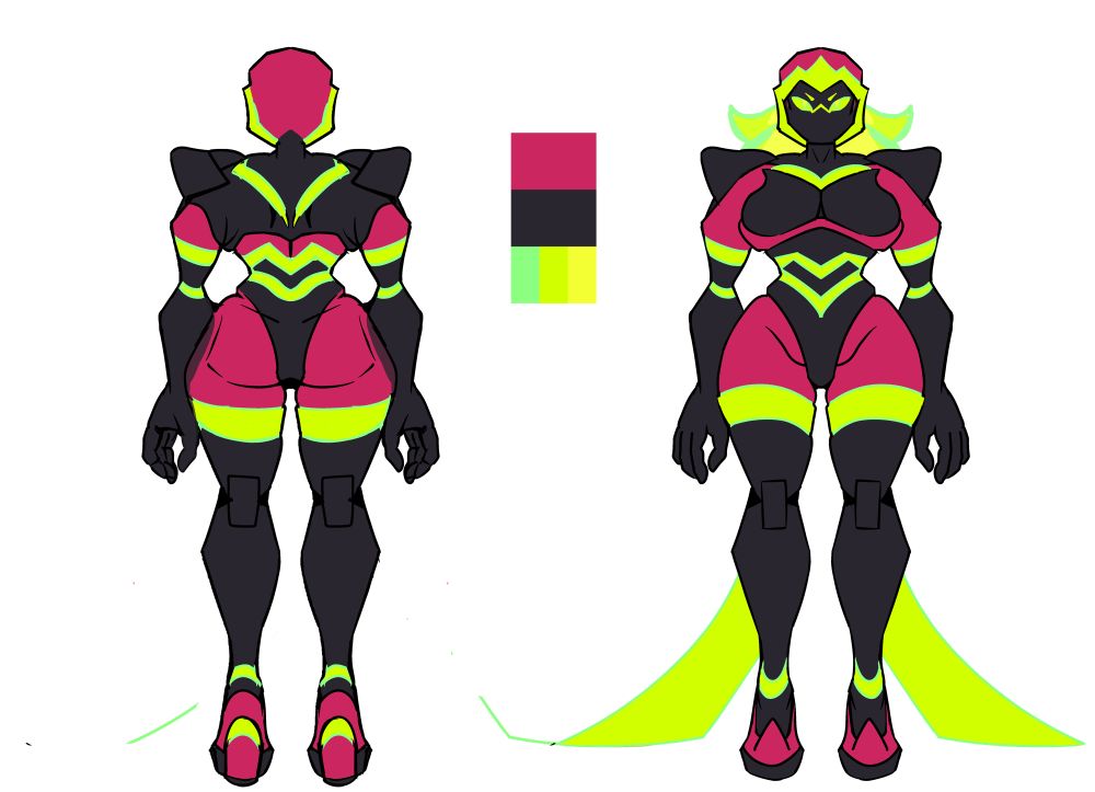 Third and last Reference Sheet. (Features small artist error, my bad.)
Full back can be seen without the diamond trail coming from the back of the neck.