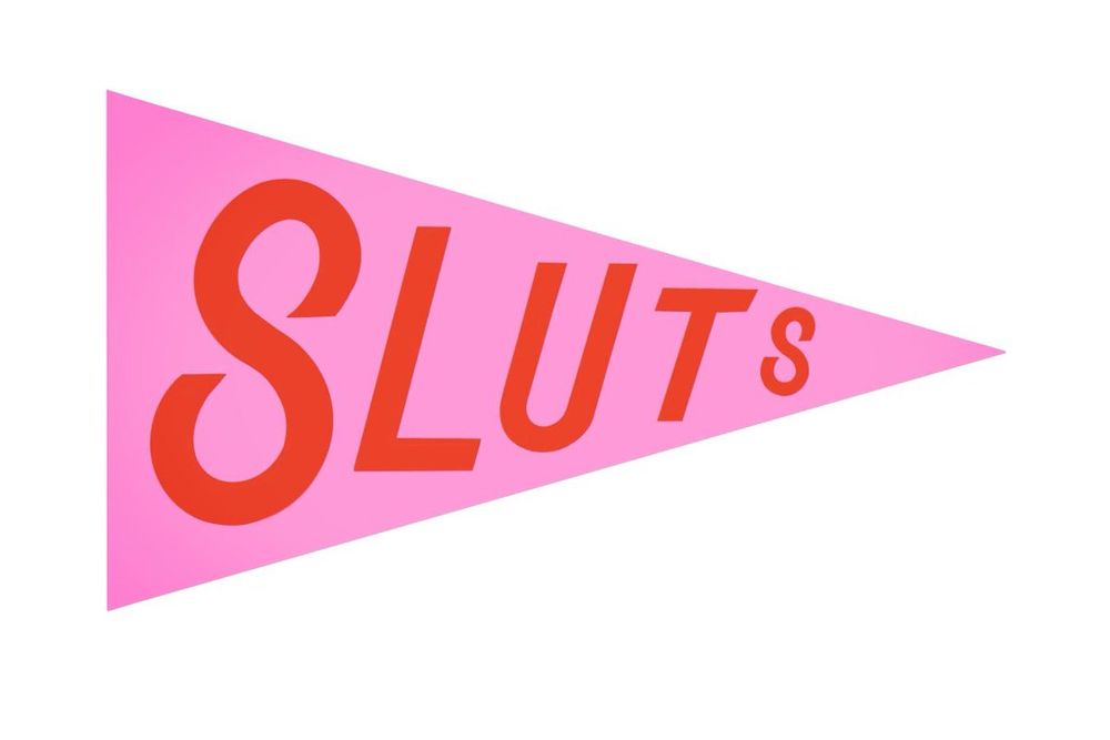 Pink sluts penant designed by Tracy Jenkins