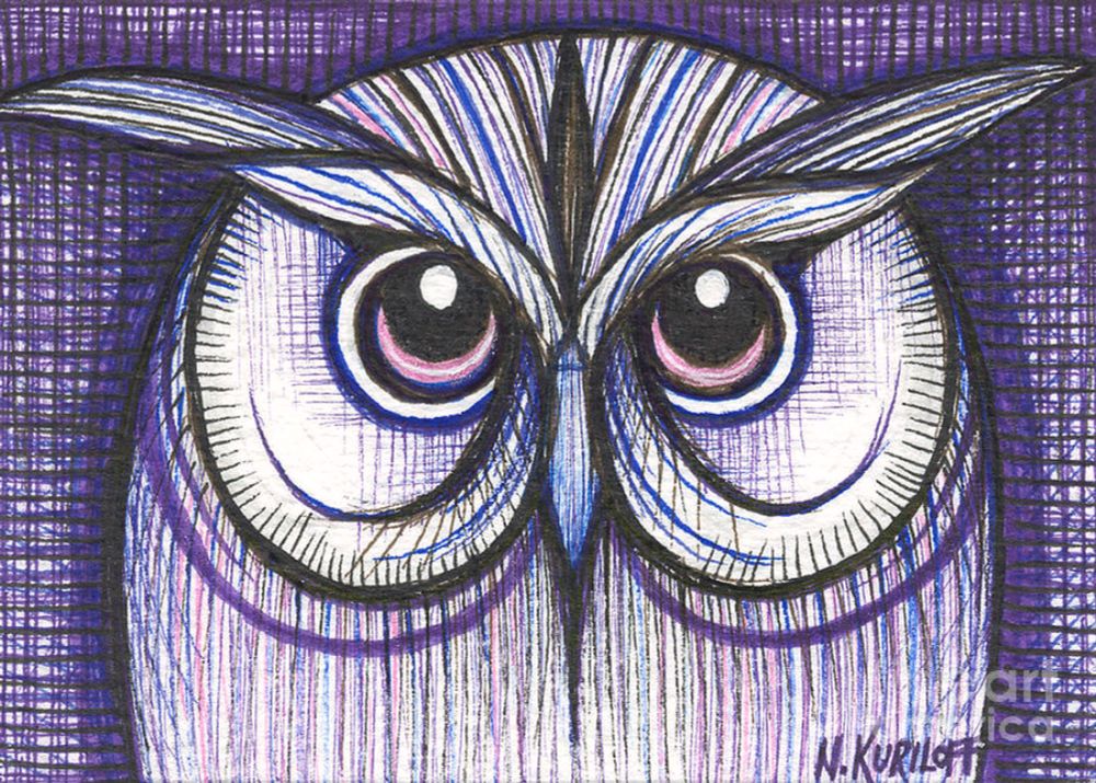 Purplish Owl by Nina Kuriloff