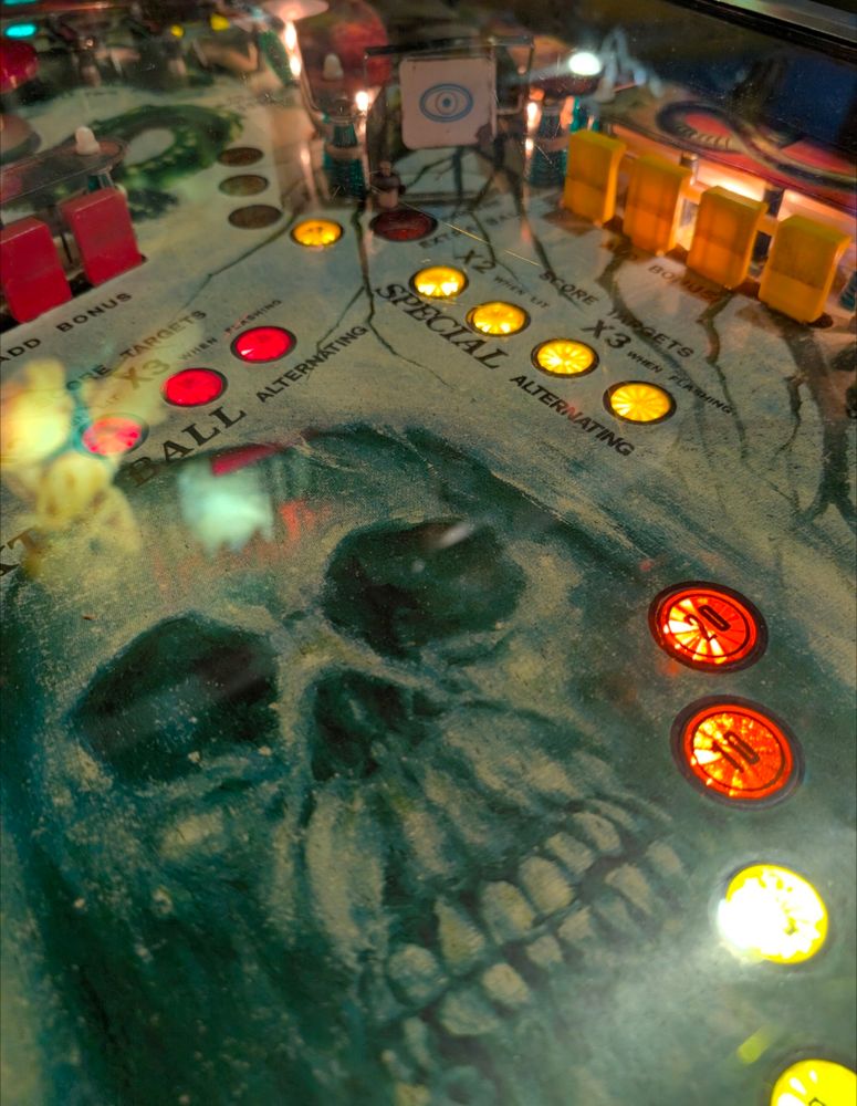 Playfield close up of skull.
