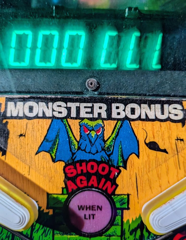 Playfield close up of flippers