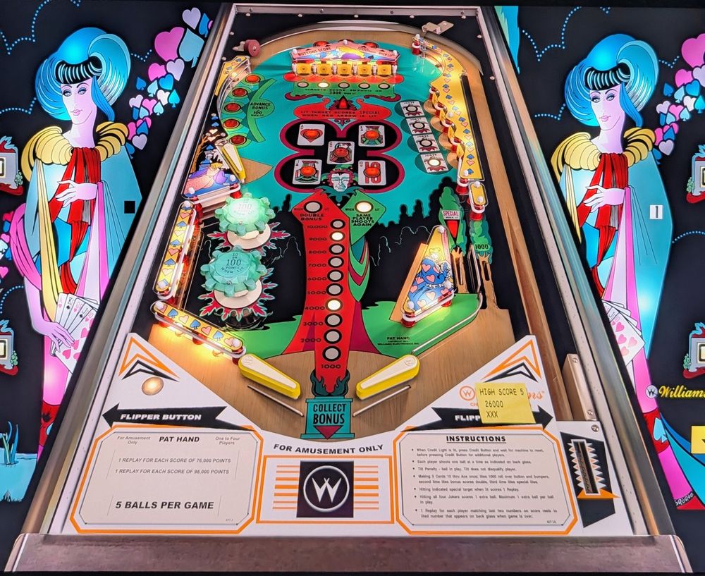 Pat hand playfield