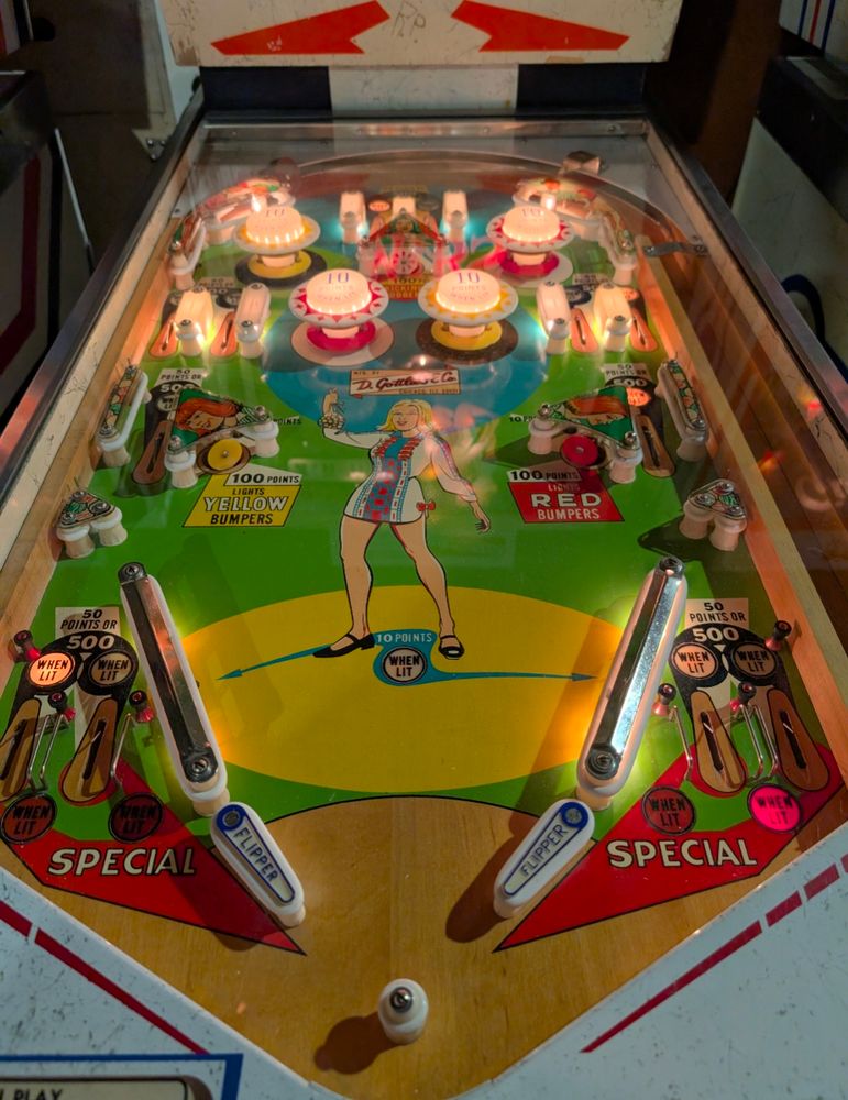 Playfield of Mibs.  Girl standing in the center of the circle.