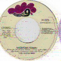 A 45 RPM record label scan of The Guess Who's "American Woman".