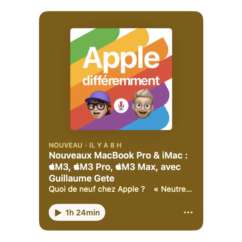 Vignette du podcast dans Apple Podcast