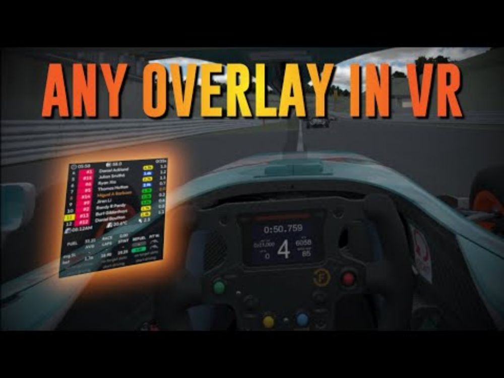 How to place ANY overlay in VR   iRacing