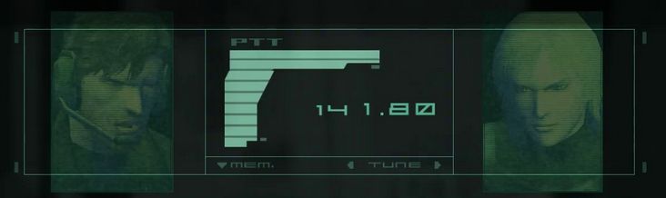 The CODEC screen from Metal Gear Solid 2. On the left is the face of Solid Snake, disguised as 