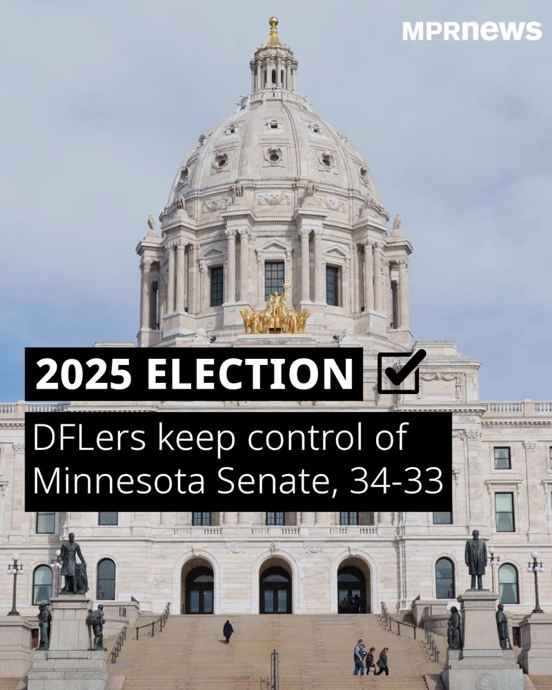 MPR News 2025 Election - Image of the MN State Capitol in St. Paul

Text: 2025 Election
DFLers keep control of Minnesota Senate 34-33