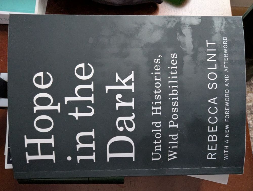 the front cover of Rebecca Solnit's book Hope in the Dark