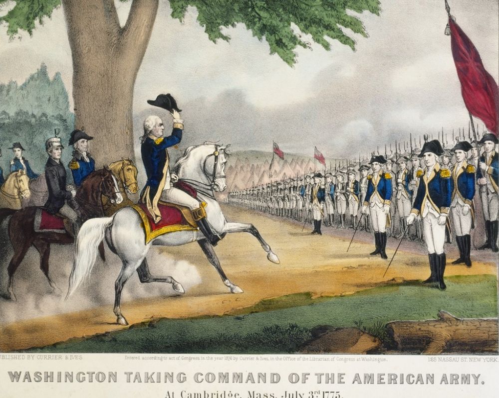 Print, “Washington Taking Command of the American Army”