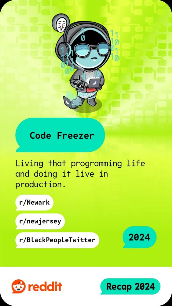 Reddit recap card that displays a custom avatar and a list of three subreddits. 