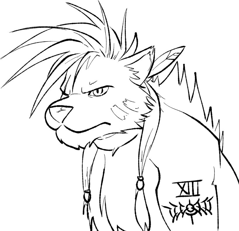 Red XIII, aka Nanaki, looking vaguely disgruntled