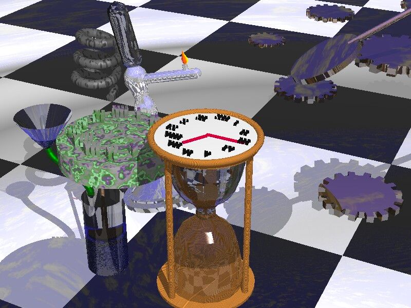 Trash Night Skunkworks Research and Grill, LLC, has developed this state-of-the-art computer rendering to provide a "visual depiction" of what it might look like to witness an unbridled chronostorm upending the local leyline network, thereby making it impossible to properly generate a cinematic substrate. This sole image is rumoured to have cost upwards of $40 to generate