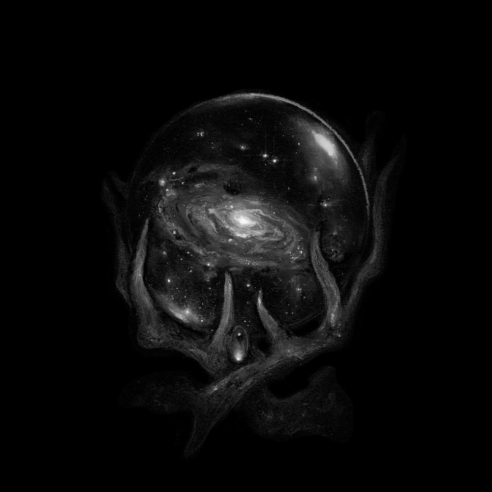 crystal ball with galaxy inside