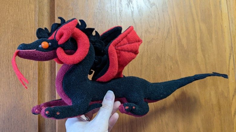 Darkember the black dragon plushie