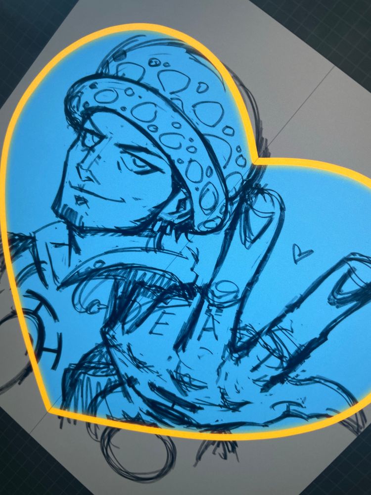 WIP of pretimeskip Law doing his Shambles gesture