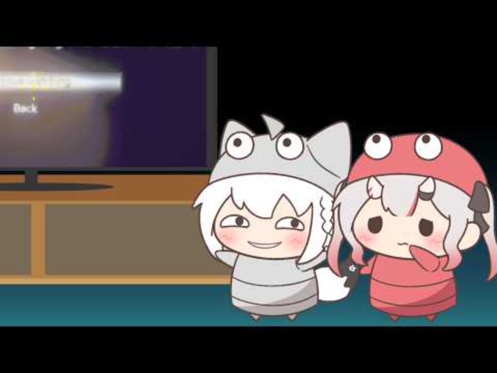 【手描き】鷹と狐のいたずらにビビり散らかす鬼【百鬼あやめ/ホロライブ】