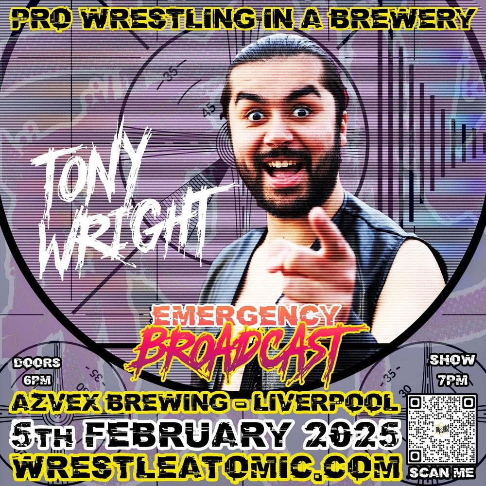 Wrestler Tony Wright advertising our next show on 5th feb