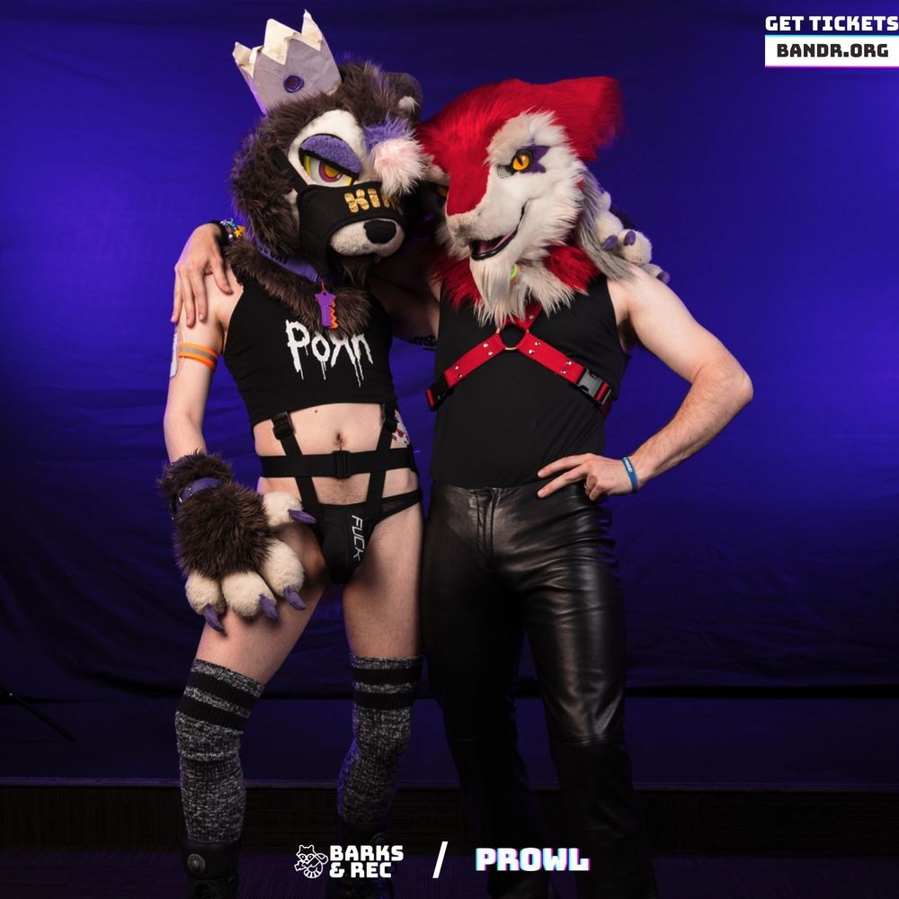 cat wearing a crown in a hot jock strap and longs socks standing next to a sergal wearing leather pants