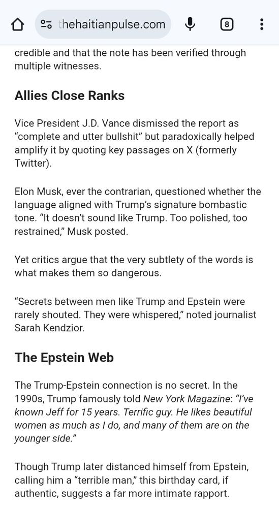 Fake quote from me in (allegedly) Haitian website 