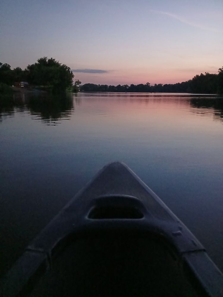 Canoe at sunset