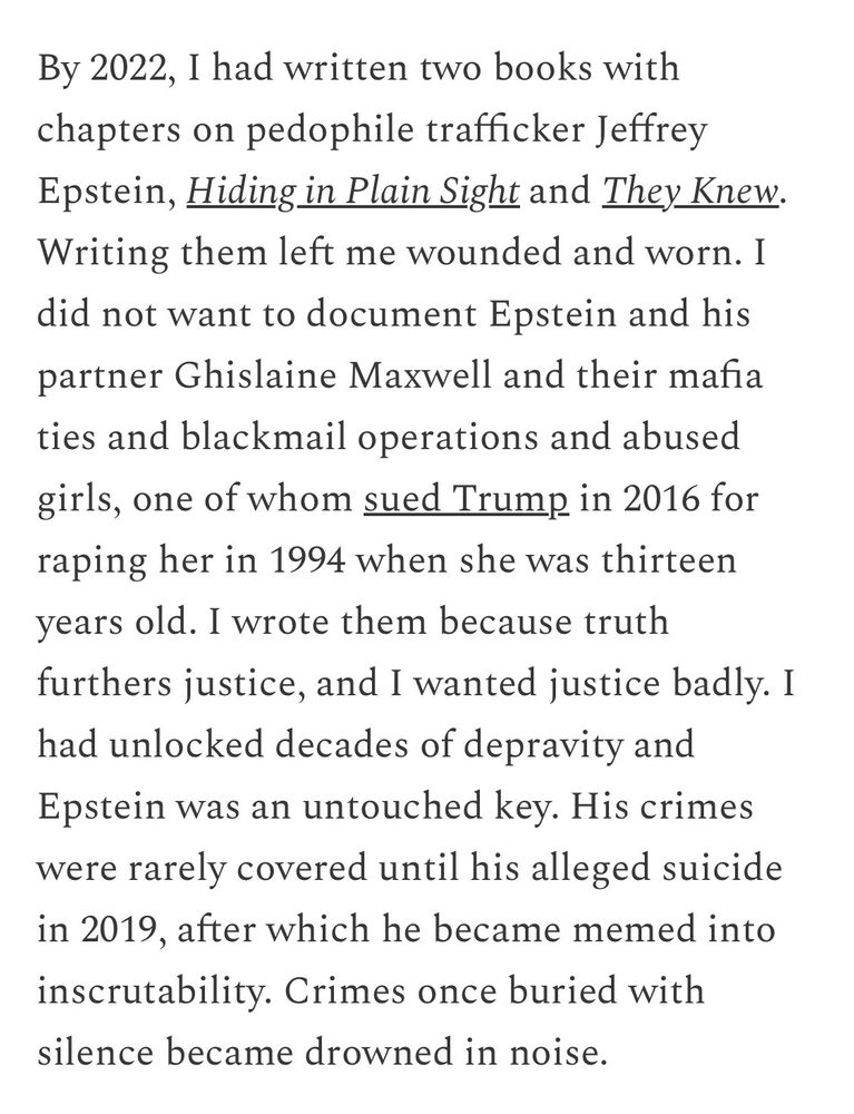 Excerpt of piece on Epstein https://sarahkendzior.substack.com/p/laura-palmers-house