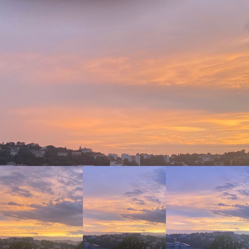 Coucher de soleil et pluie